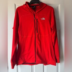 The North Face Summit Series Women’s L/G Grid Fleece Jacket Red Full Zip